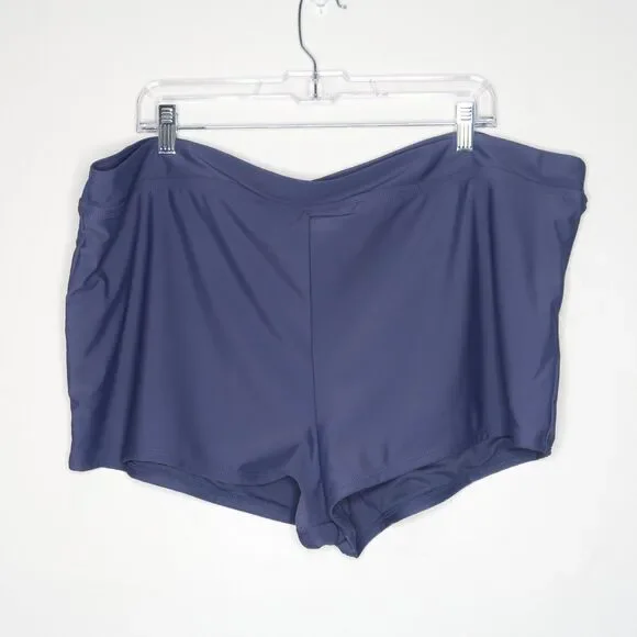 True Craft Womens Spandex Shorts Plus Size 2X Blue Active Gym‎ Training Yoga