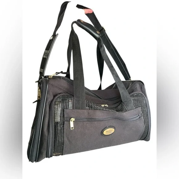 American tourister black soft case pet carrier travel bag