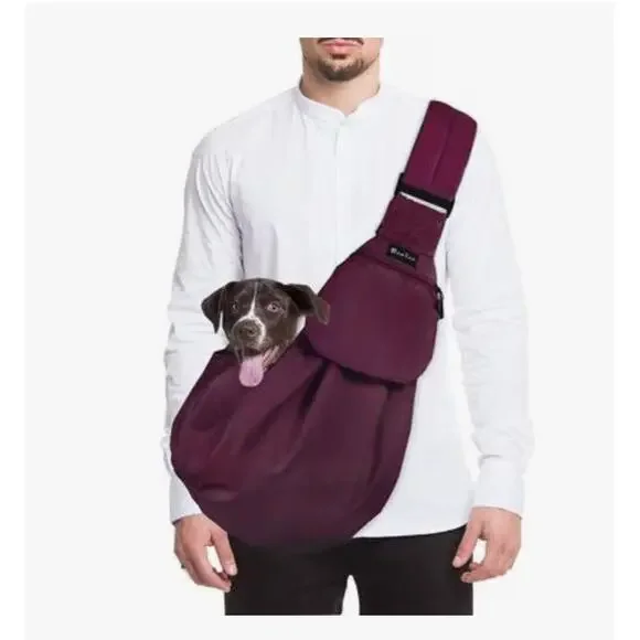 SlowTon Dog Cat Sling Padded Adjustable Papoose Small Pet Carrier Hands Free