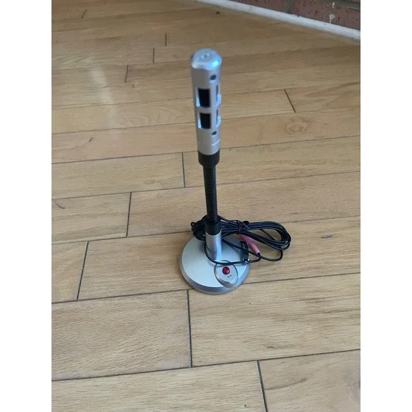 Ovann OV-M369 Desktop PC Condenser Microphone 3.5mm Flexible Gooseneck Silver