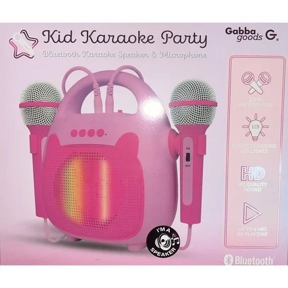 Gabba Goods Kids Karaoke Party Speaker with Microphone 2 Piece Set