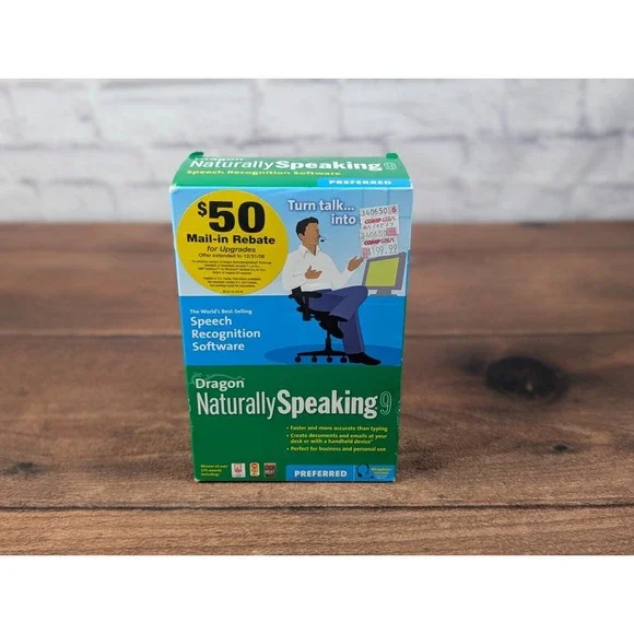 NEW DRAGON NATURALLY SPEAKING 9 PREFERRED SpeechRecognition Software Mic Headset
