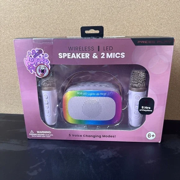 Karaoke Party‎ Wireless LED karaoke Speaker With 2 Mics NIB