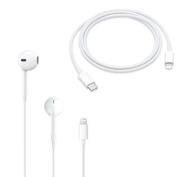 Apple Lightning Connector Charger and Earbuds Bundle