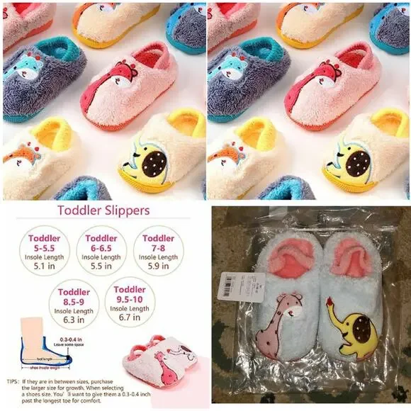 New Pair of Toddler Boy Girl Comfy House Slipper Shoes 11.5