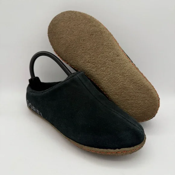 Youth Sorel Black‎ Suede Lanner Ridge II Slippers Slip-On Loafers Mules Size 5