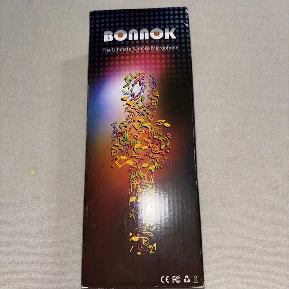 BONAOK Wireless Bluetooth Karaoke Microphone 3 in‎ 1 Portable Mic-Rose Gold Case