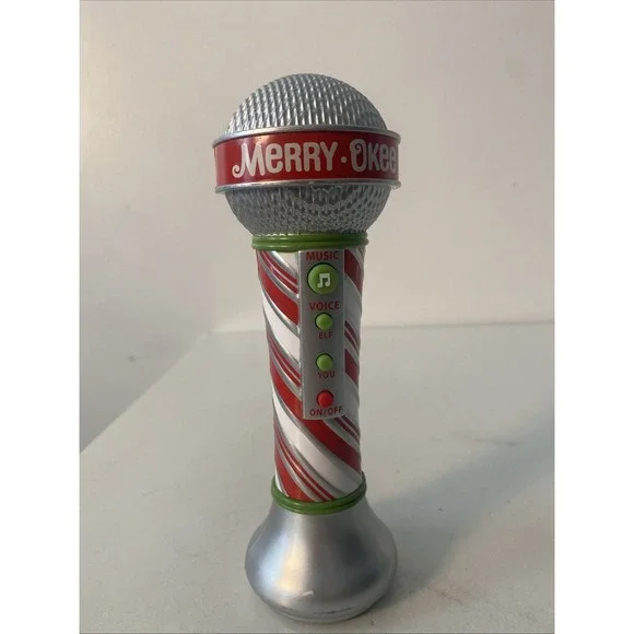 Hallmark Christmas Merry Okee Karaoke Microphone Elf Voice Changer Tested Works!