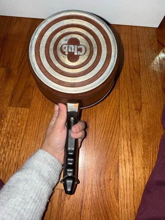 Vintage Club Nonstick Brown Pan with Lid - Home Kitchen