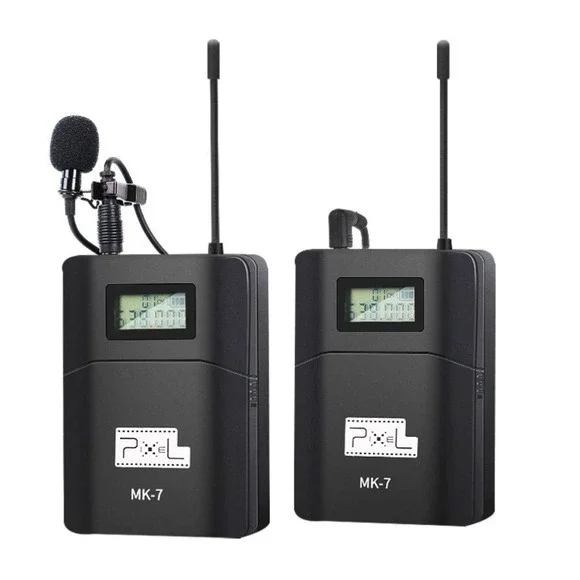 Pixel MK7 Wireless Lavalier Microphone System with Accessories and Case