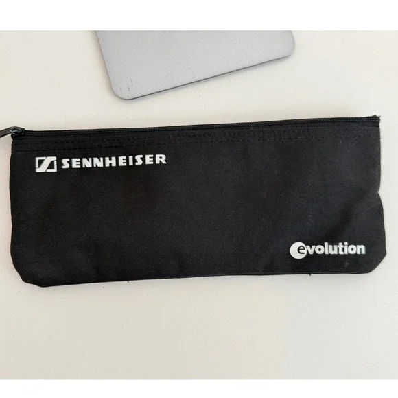 Sennheiser Evolution Microphone Zippered Storage Pouch Black Canvas Case Bag