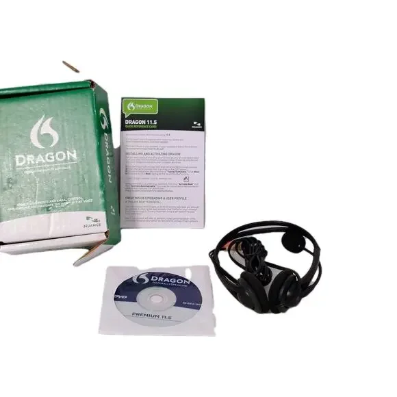 Nuance DRAGON NATURALLY SPEAKING Premium HOME VERSION 11.5 Software W/ HEADSET