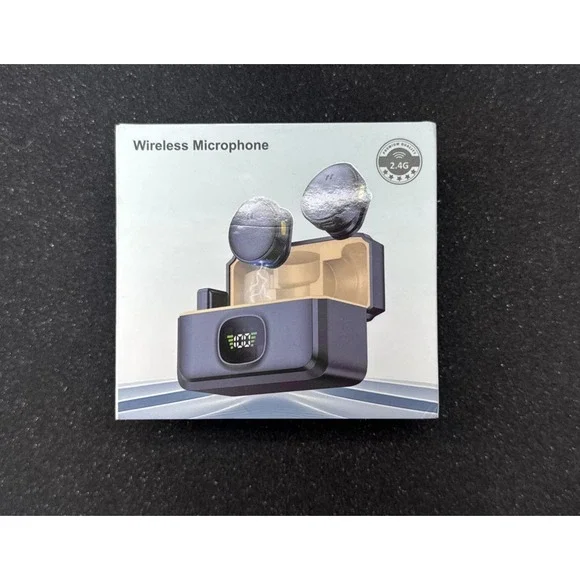 Black Wireless Magnetic Button Collar Microphone Lapel Mic 40H Battery