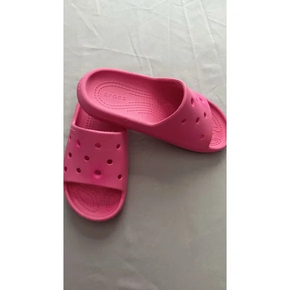 Crocs Slide Size 1 GUC for A Girl Pink See Pics For A Lil Discoloration