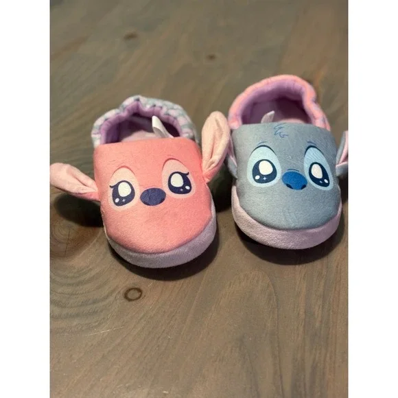 Disney Lilo & Stitch Slippers, Angel‎ & Stitch Plush Slip-On House Shoes