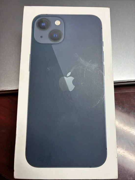 Box ONLY … Apple iPhone 13 Blue Model with Dual Rear Cameras