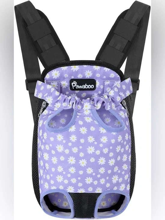NWT Pawaboo Adjustable Dog Carrier BackpacK Pet Front Cat Travel Bag Dog purple