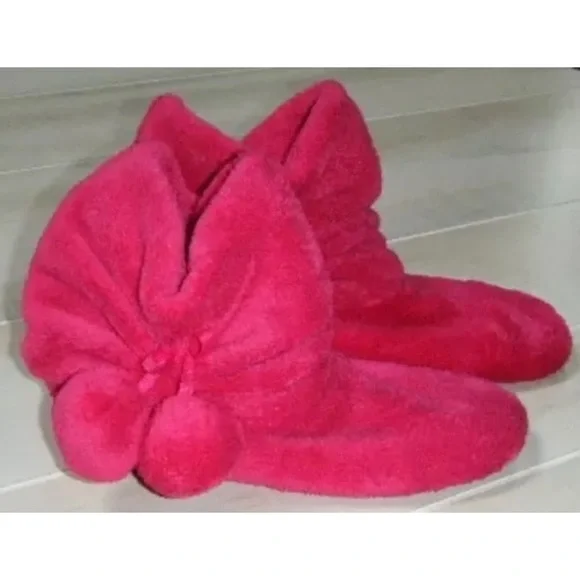 GAP Kids 1-2 Big‎ Girls Pink PlushBootie Slippers