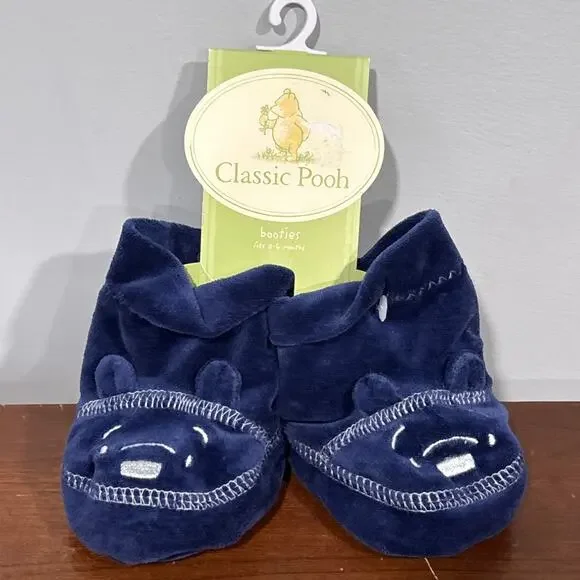 Classic Pooh Disney Winnie The Pooh Navy Blue Baby Booties