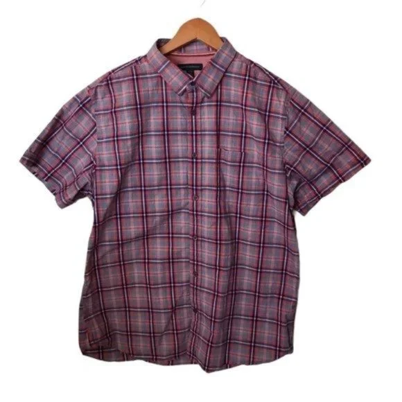 Banana Republic Plaid‎ Short Sleeve Shirt XL
