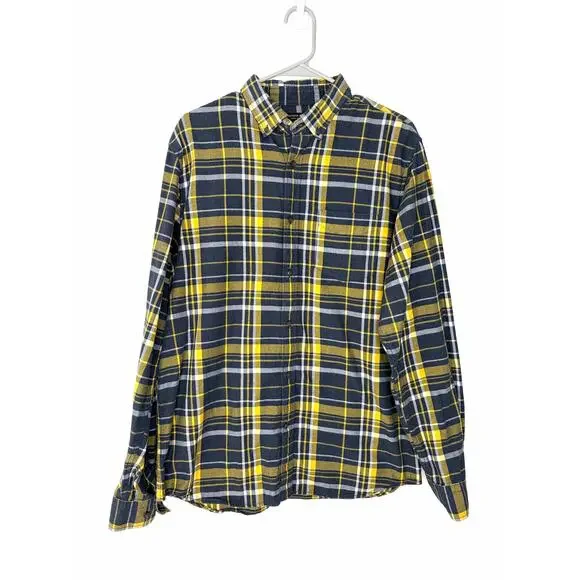 Banana Republic Ultra-Soft Flannel Button Down Shirt Men's Sz L Tall Untucked