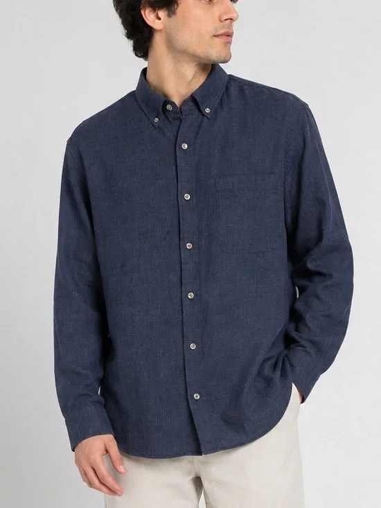 Banana Republic Untucked Fit Shirt Mens XL Blue Cotton Long Sleeve nwt