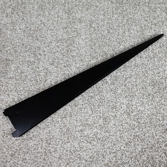 Black Metal Slotted Wall Shelf Bracket Knife Edge Retail Display Support