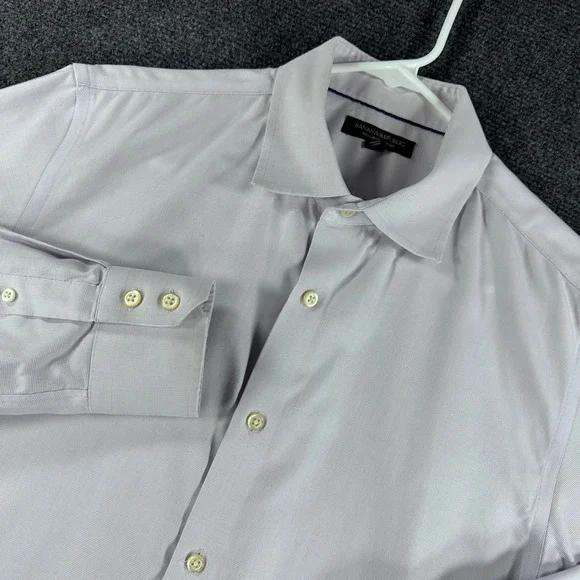 Banana Republic Dress Shirt Mens M Medium Lavender Non-Iron Slim Fit Long Sleeve