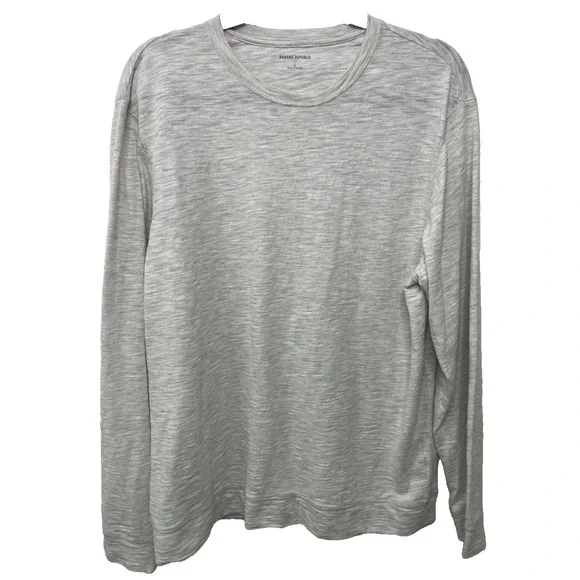 Banana Republic Long Sleeve Men's L Gray‎ Stretchy Lightweight Crew Neck T-shirt