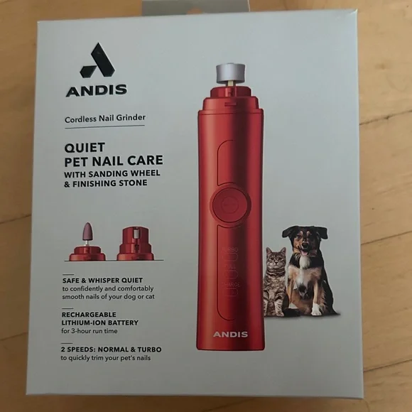Andis Red Cordless Nail Grinder for Pets
