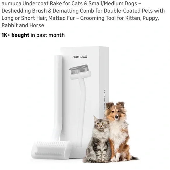 White Undercoat Rake for Small Pets