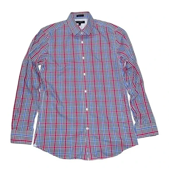 Banana Republic Medium Grant Fit Plaid Dress Shirt Mens Button‎ Down