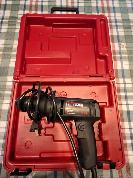 Sears Craftsman 3.8 inch 1/3 HP Electric Drill - Black and Red