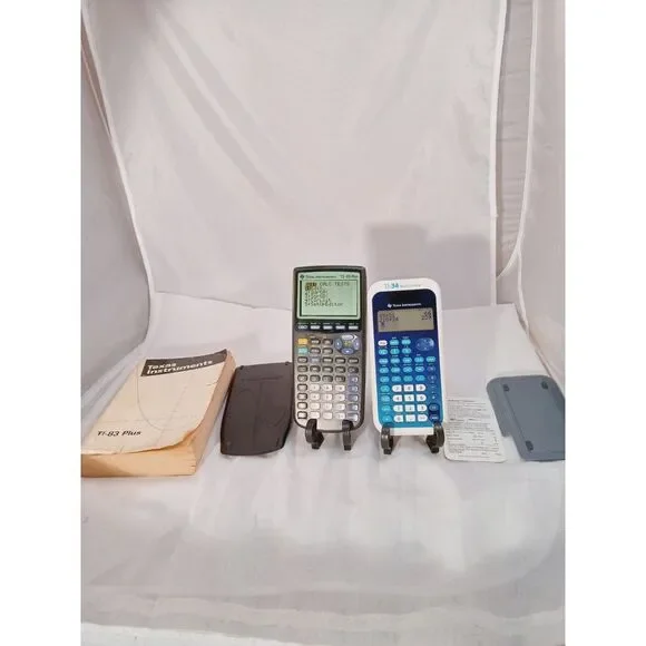Texas Instruments TI-83 Plus Graphing & TI-34 Calculator - Tested & Working