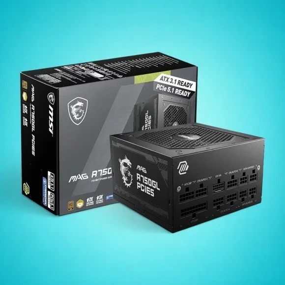 New MAG A750GL PCIE5 Compact Gaming PSU, 750 Watt Power Supply