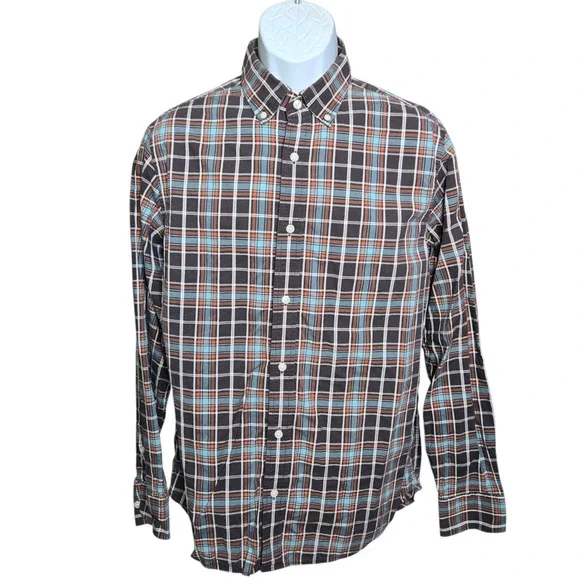 Banana Republic Mens Preppy Plaid Shirt Size M Office Career Button Down‎ Cotton