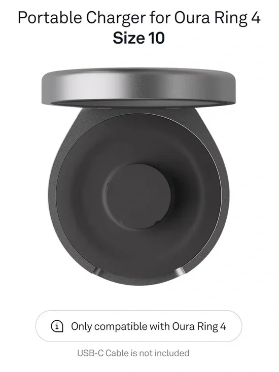 Oura Ring 4 Portable Charger, Size 10