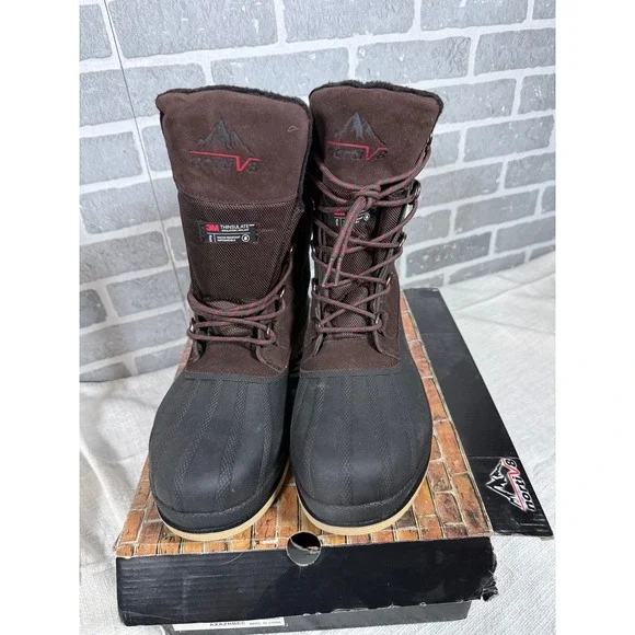 Nortiv8 Mens Snow Boots 170390-M Brown‎ Black Waterproof Insulated Size 13