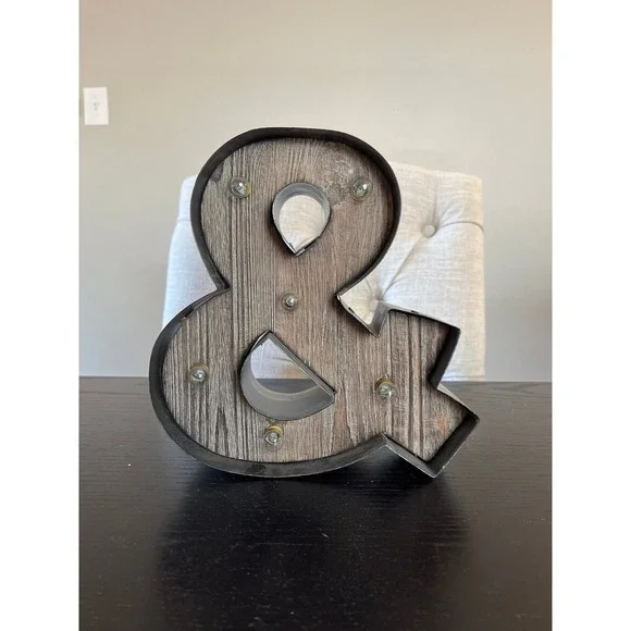 Light Up Ampersand Marquee‎ Letter Desk Shelf Decor Metallic Gastro