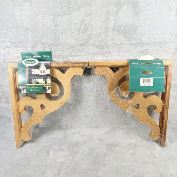 Pair Kok's‎ Woodgoods Fan Corner Brackets Victorian Porch Trim 12x12 NOS