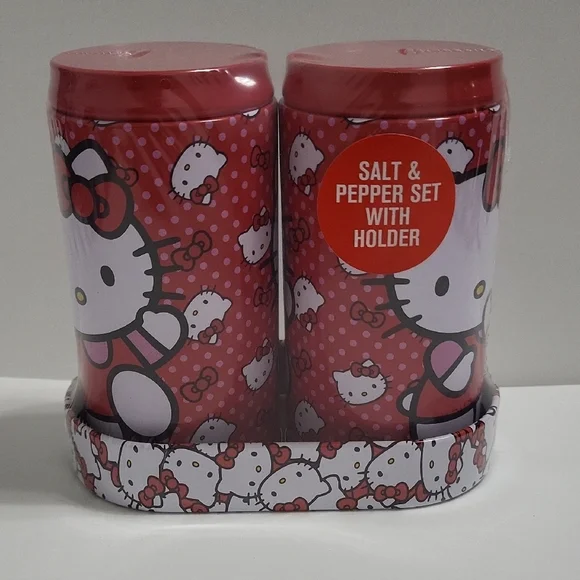 Hello Kitty Tin Salt & Pepper Shaker Set