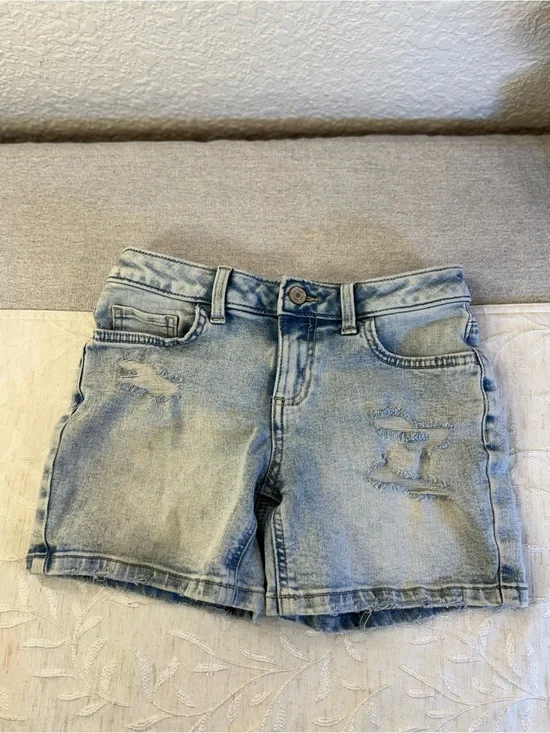So Light Wash Distressed Girls Size 12 Denim Shorts