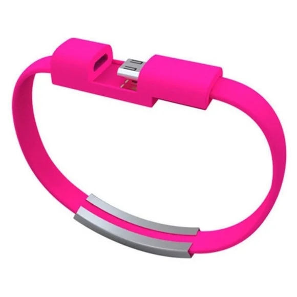 Micro USB Charge & Sync Hot Pink BarbieCore Bracelet Charger(Real…