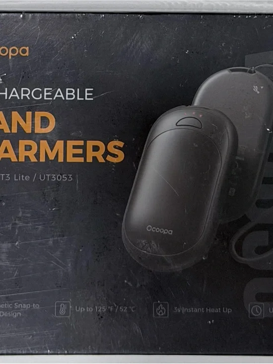 Black Rechargeable Hand Warmer & Phone Charger