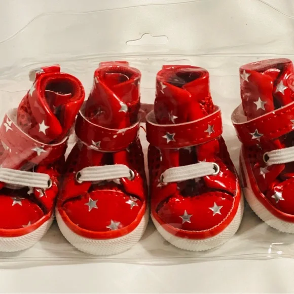 Dog Shoes with Gold Stars -size 3