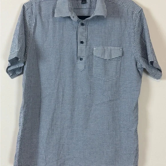 Banana Republic Blue Check Casual Button Down Shirt