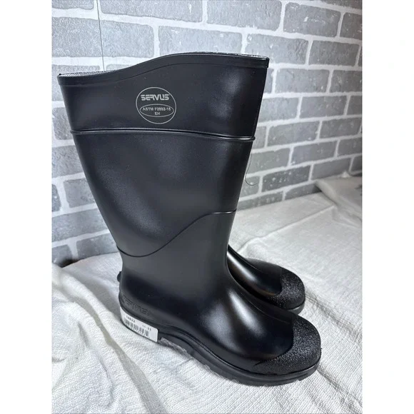 Servus 18822 Mens Black PVC Waterproof Knee High Work Boots EH Rated‎ Size 11