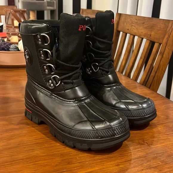 Polo Ralph Lauren Lowen Winter Duck Boots black new Mens Size 7