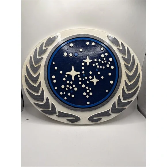 United Federation of Planets Wooden Sign Decor Hanging 3D 13.5