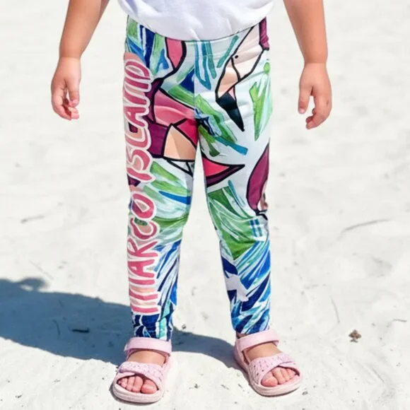 NWT $98 adorable UPF 50 toddler size 2T leggings Flamingo's